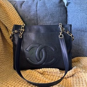 Vintage Chanel Caviar “CC” Tote sold